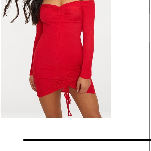 Long Sleeve Bardot Bodycon Dress - Picture 2 of 3